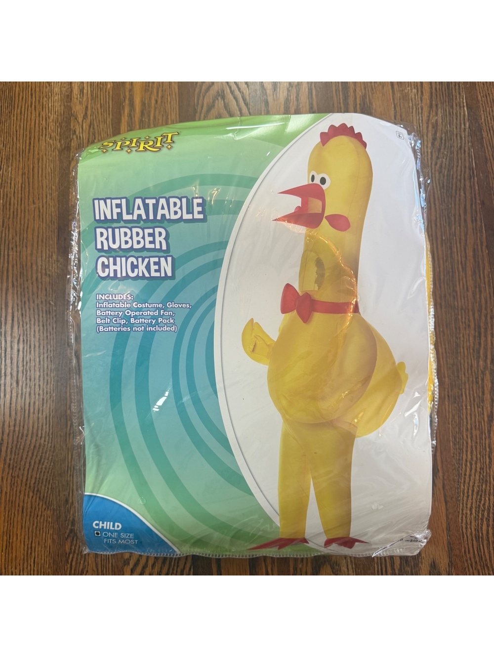 Spirit Halloween Kids Inflatable Rubber Chicken Costume Child One Size Yellow